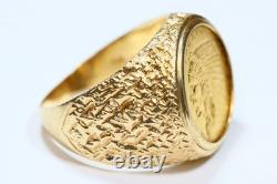 1910 (rare) $2.5 Dollar Indian Head Gold Coin Set In heavy 14k Ring 15 grams