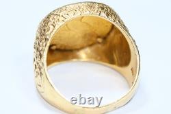1910 (rare) $2.5 Dollar Indian Head Gold Coin Set In heavy 14k Ring 15 grams