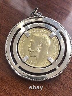 1911 22k Gold King George V FULL Sovereign Coin & 14k COIN Pendant 11.1 GRAM