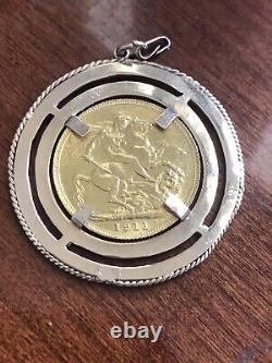 1911 22k Gold King George V FULL Sovereign Coin & 14k COIN Pendant 11.1 GRAM