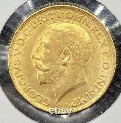 1911 British Gold Sovereign Brilliant Uncirculated 8.01 Grams Lustrous Coin