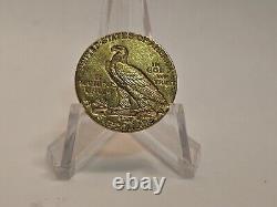 1911 US $5 Gold Indian Head Half Eagle Coin, Low mintage 32,166 Surviving