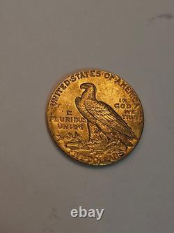 1911 US $5 Gold Indian Head Half Eagle Coin, Low mintage 32,166 Surviving