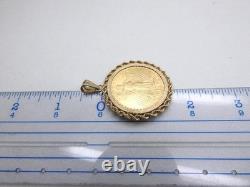 1911 s $20 St Gaudens Gold Coin Pendant with 13K Rope Bezel 42.6 Grams