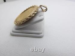 1911 s $20 St Gaudens Gold Coin Pendant with 13K Rope Bezel 42.6 Grams