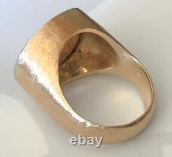 1913 $2.50 Heavy Powerful Gold Ring 30.1 Grams-size 12+ Stylish Rare Historic