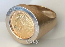 1913 $2.50 Heavy Powerful Gold Ring 30.1 Grams-size 12+ Stylish Rare Historic