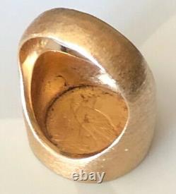 1913 $2.50 Heavy Powerful Gold Ring 30.1 Grams-size 12+ Stylish Rare Historic