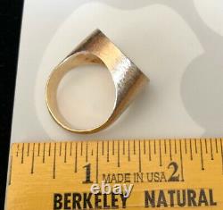 1913 $2.50 Heavy Powerful Gold Ring 30.1 Grams-size 12+ Stylish Rare Historic