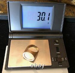 1913 $2.50 Heavy Powerful Gold Ring 30.1 Grams-size 12+ Stylish Rare Historic