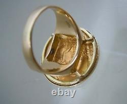 1913 British Sovereign Gold Coin Pinky Ring 13.8 Grams