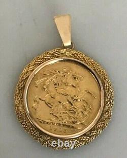 1913 George Sovereign 22Kt Coin Pendant 10.1 Grams