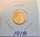 1913 Gold Indian Head $2.50 Quarter Eagle Excellent U. S. Gold Coin 4.18 Gram