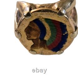 1913 Indian Head $5.00 GOLD COIN RING B. L P ENGRAVED SIZE 10/1/2 24.3 GRAMS