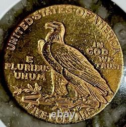 1914-D $5 Gold Indian XF, Enameled Obverse