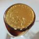 1914 Indian Head Quarter Eagle $2.50 Coin 14k Gold Ring 18.117 Grams Size 9