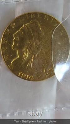 1914 US 500 Indian Head gold coin KM129 AGW 242 oz 836 grams High grade G2U