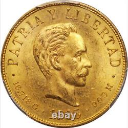 1915 10 Pesos Jose Marti Gold Coin PCGS MS 61 Diez Pesos