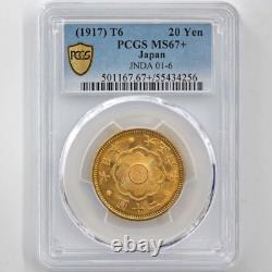 1917 Japan Taish Year6 20 Yen 16.67Grams Gold Coin PCGS MS 67+ JNDA 01-6