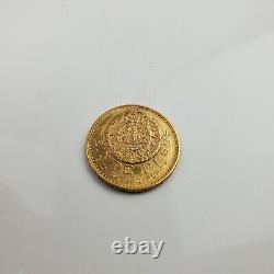 1918 Mexico Veinte Pesos Aztec Calendar Gold Coin 15 Grams Oro Puro World Gold