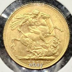 1918-P British GOLD SOVEREIGN PERTH AUSTRALIA 8.01 Grams LUSTROUS BU Coin