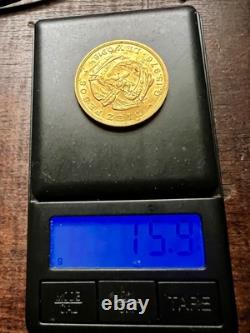 1924-B Colombia 10 Pesos 91.7% Gold 15.976 Grams Antique Collectible Coin
