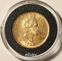 1925 Colombia 5 pesos Gold Coin 917 gold 7.9881 grams