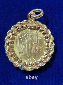 1926 Gold $2.50 Sesquicentennial Commemorative w 14k Bezel Pendant 7.4 grams