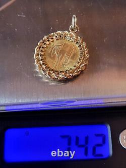 1926 Gold $2.50 Sesquicentennial Commemorative w 14k Bezel Pendant 7.4 grams