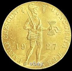 1927 Gold Netherlands 3.5 Gram Trade Ducat Coinage Mint State Condition