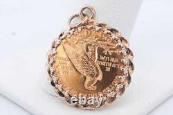 1927 Liberty 2 1/2 Dollar 22k Gold Coin Pendant 6.6 Grams Eb0824wrxsa