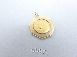 1927 Swiss Gold 20 Francs Helvetia Gold Coin Pendant with Bezel 10.5 Grams