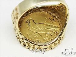 1928 $2.50 Indian Gold Coin Mens Ring 14k Gold Size 8.75 Heavy 10.6 grams! 15778