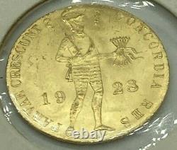 1928 NETHERLANDS Gold 1 Trade Ducat 3.5 grams Coin