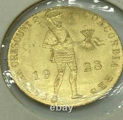 1928 NETHERLANDS Gold 1 Trade Ducat 3.5 grams Coin