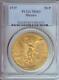 1929 Mexico 50 Pesos 1.2 Oz. Gold Coin Pcgs Ms63 Ms-63 Older Holder