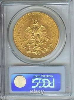 1929 MEXICO 50 PESOS 1.2 Oz. GOLD COIN PCGS MS63 MS-63 Older Holder