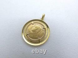 1935 Swiss Gold 20 Francs Helvetia Gold Coin Pendant with Bezel 10.8 Grams