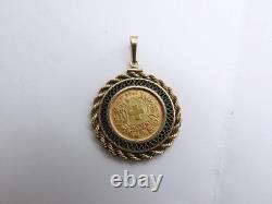 1935 Swiss Gold 20 Francs Helvetia Gold Coin Pendant with Bezel 15.9 Grams