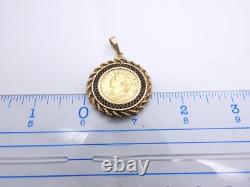 1935 Swiss Gold 20 Francs Helvetia Gold Coin Pendant with Bezel 15.9 Grams