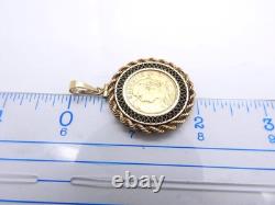 1935 Swiss Gold 20 Francs Helvetia Gold Coin Pendant with Bezel 15.9 Grams