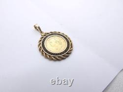 1935 Swiss Gold 20 Francs Helvetia Gold Coin Pendant with Bezel 15.9 Grams