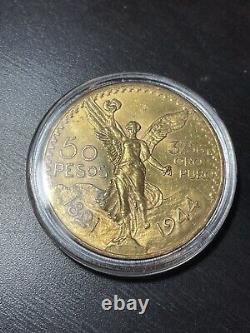 1944 Mexico 50 Pesos Gold Coin Centenario 50 Peso Mexican 37.5 Gr Oro Puro