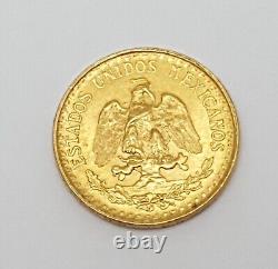 1945 2 Pesos Mexico Gold Coin 1.6 Grams Dos Mexican