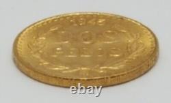 1945 2 Pesos Mexico Gold Coin 1.6 Grams Dos Mexican