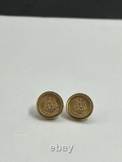 1945 Dos Pesos Dos Pesos Mexico Gold Coin Earrings 6.2 grams (21038853-6)