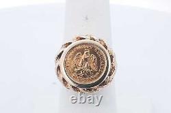 1945 Dos Pesos Gold Coin In 14k Setting 5.6 Grams Size 6.75 Eb0924lcrsa