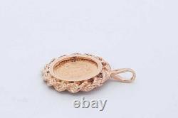 1945 Dos Pesos Gold Coin Pendant Set In 14k Yellow Gold 3.4 Grams Eb0426wpe