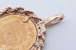 1945 Dos Pesos Gold Coin Pendant Set In 14k Yellow Gold 3.4 Grams Eb0426wpe