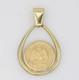 1945 Dos Pesos Gold Coin In 14k Yellow Gold Pendant 2.6 Grams